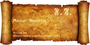 Mazur Neszta névjegykártya